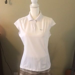 White golf shirt